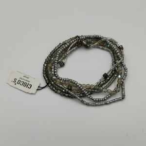 Chico's Multi-Strand Gray Beaded Bracelet